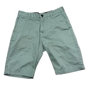 Volcom VMONTY TRUE TO THIS Chino Shorts Men W30 L9.5 Tan Flat Front Tag Reads 28